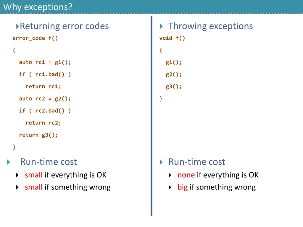 why exceptions