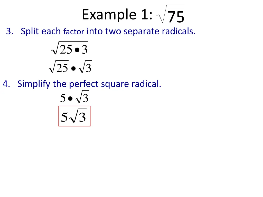 example 1 3 split each factor into two separate