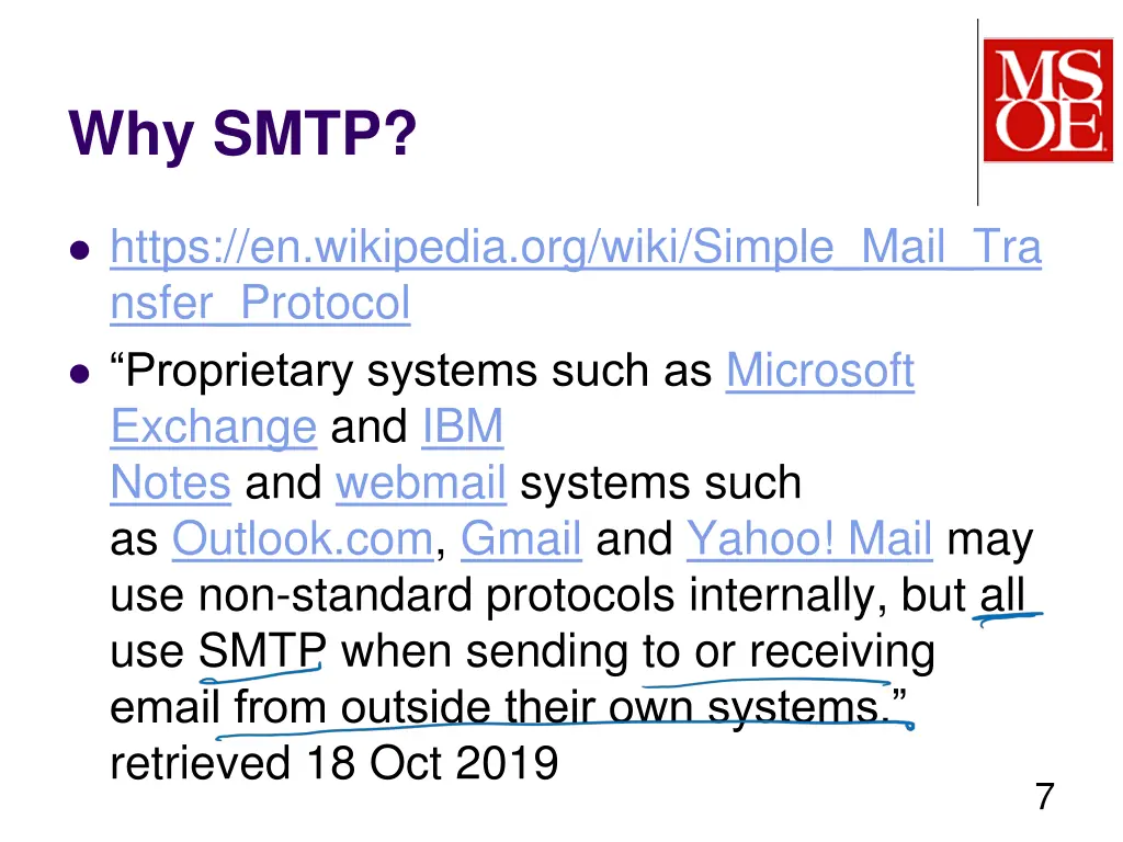 why smtp