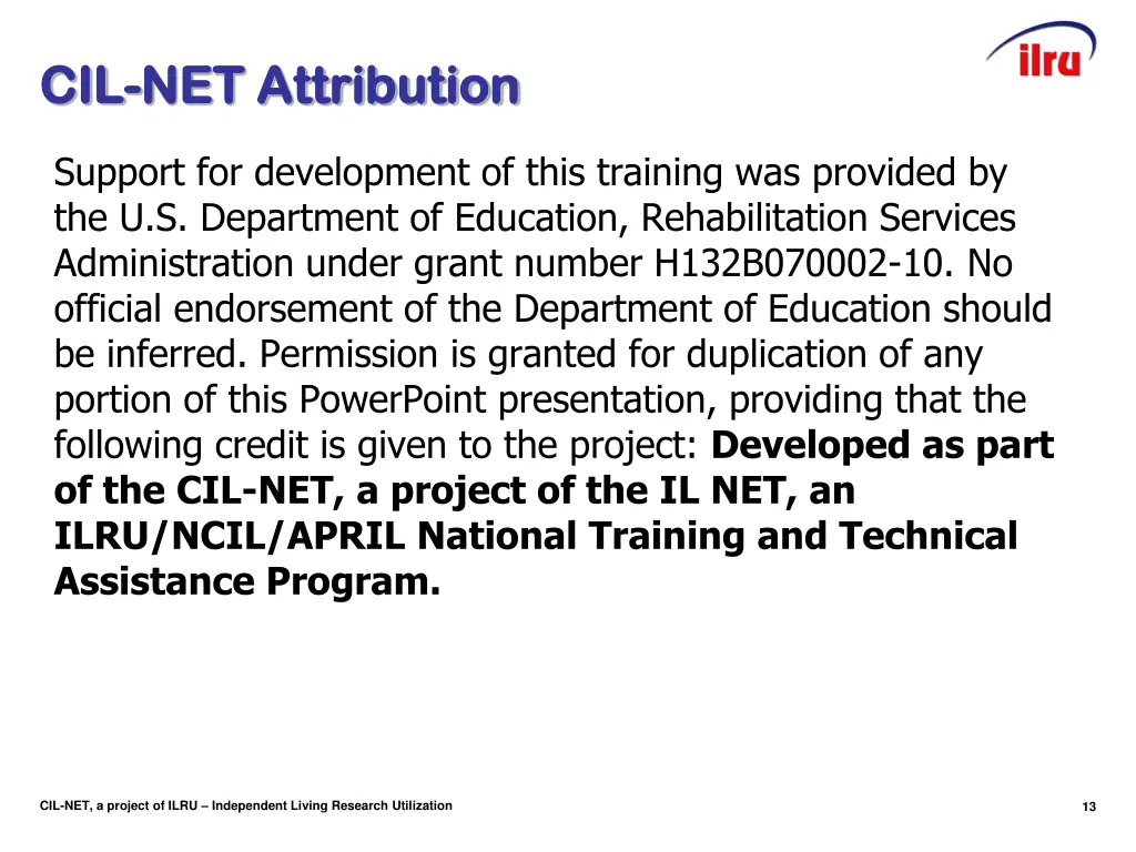 cil cil net attribution net attribution
