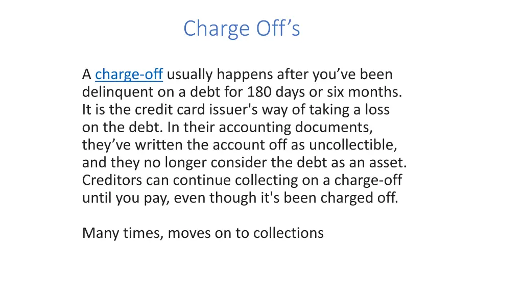 charge off s