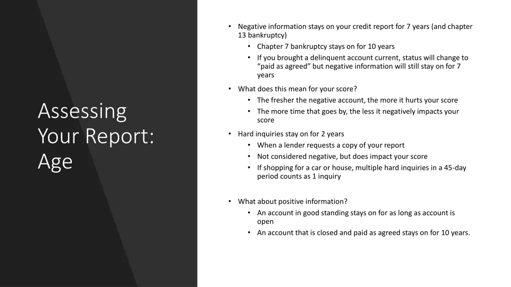 negative information stays on your credit report