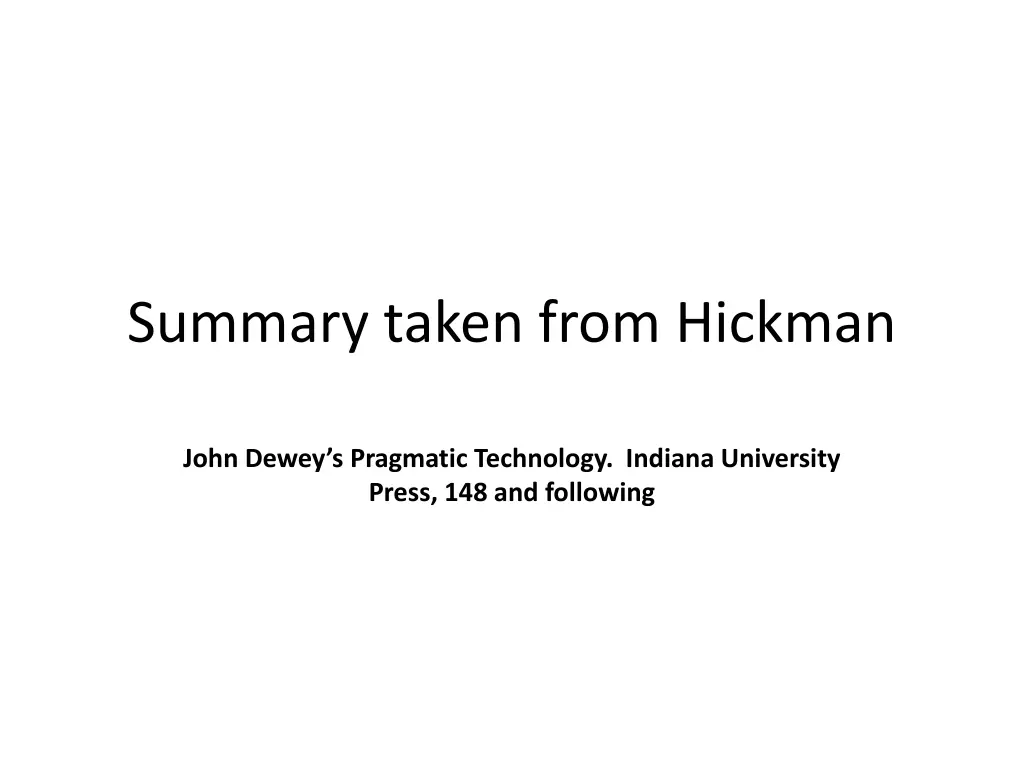 summary taken from hickman
