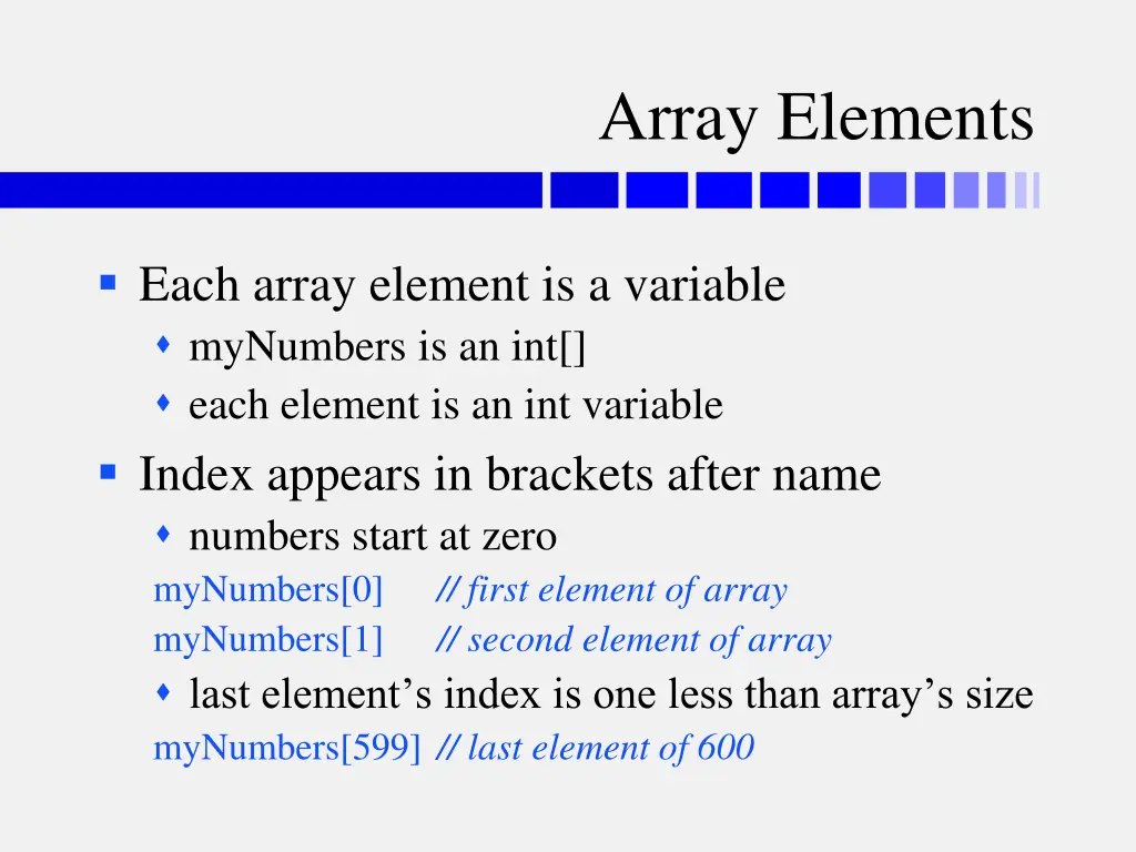 array elements