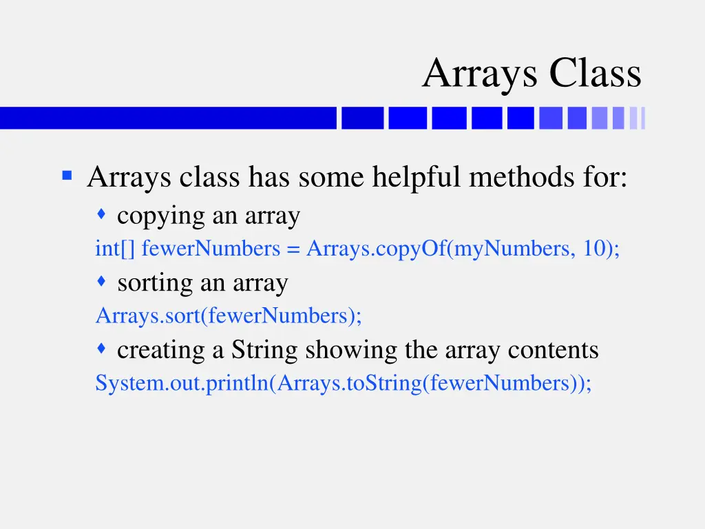 arrays class