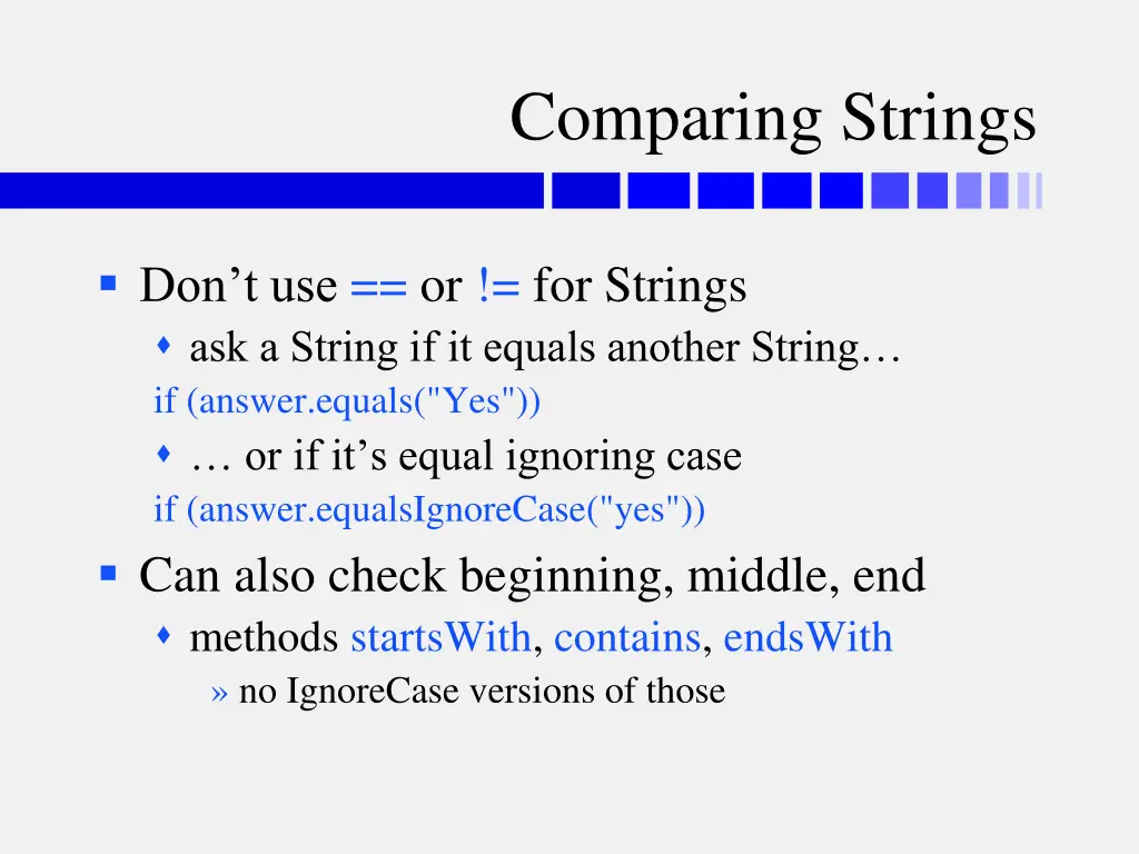 comparing strings