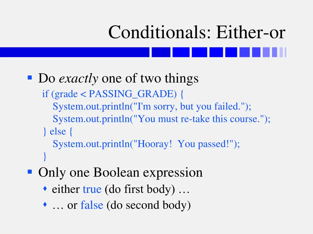 conditionals either or