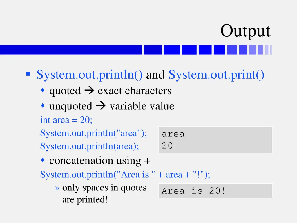 output