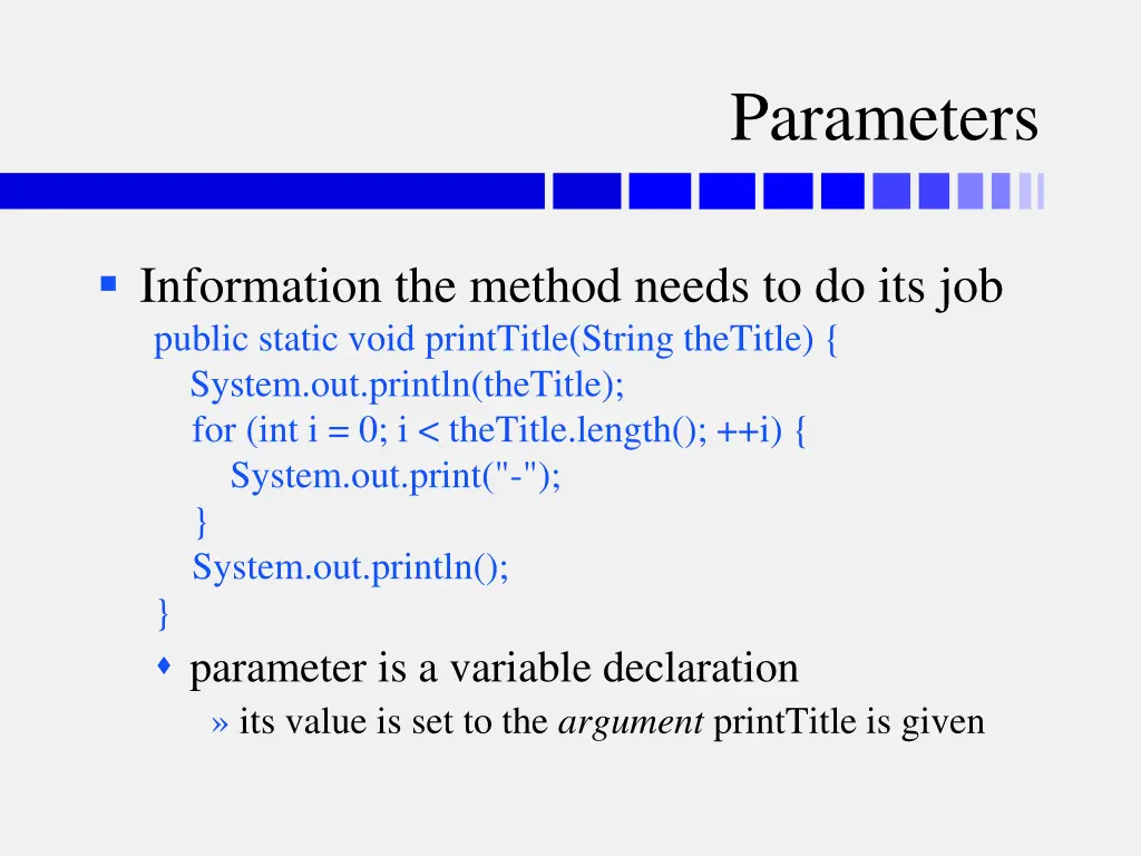 parameters