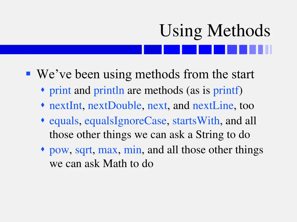 using methods