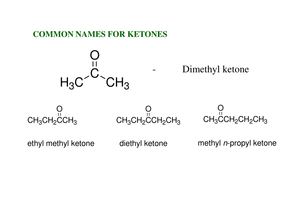 common names for ketones