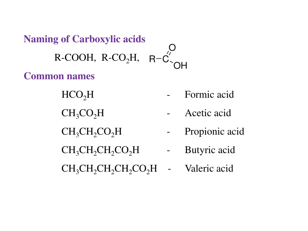 naming of carboxylic acids