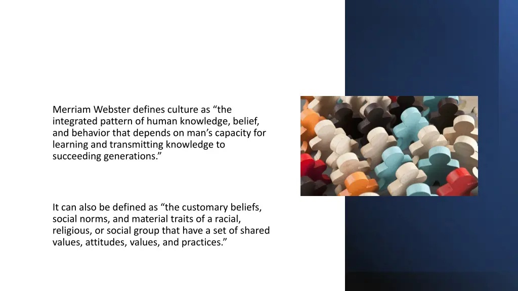 merriam webster defines culture as the integrated