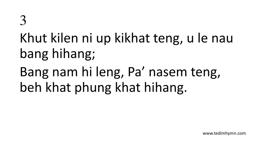 3 khut kilen ni up kikhat teng u le nau bang