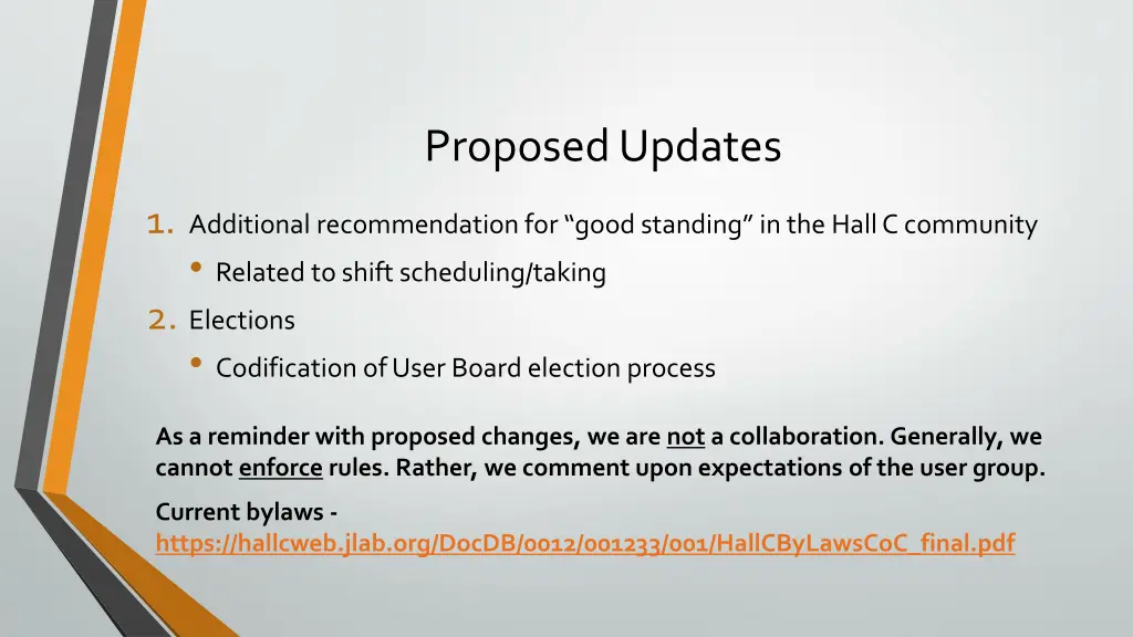 proposed updates