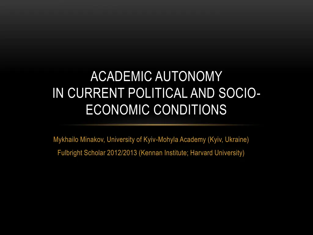 academic autonomy in current political and socio