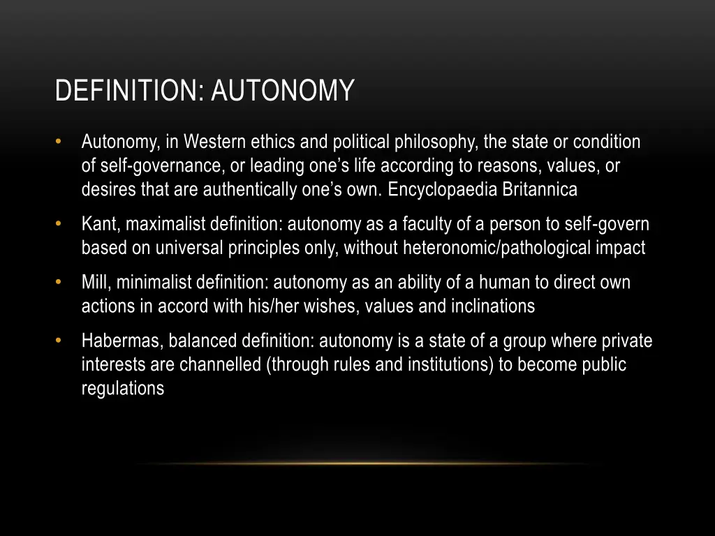definition autonomy
