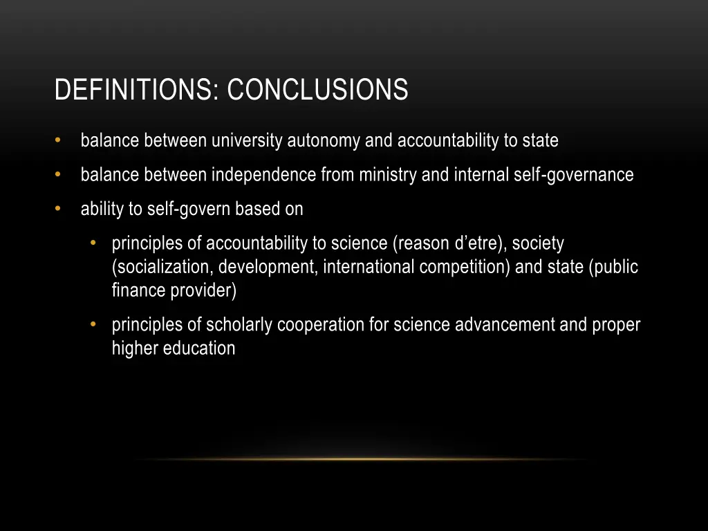 definitions conclusions