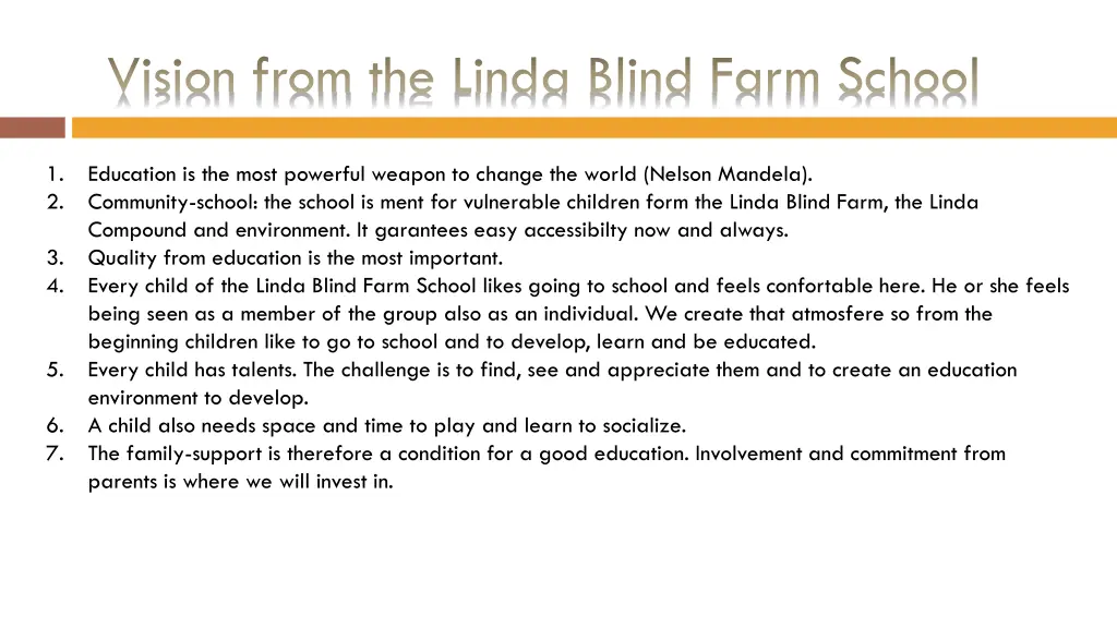 vision from the linda blind farm school