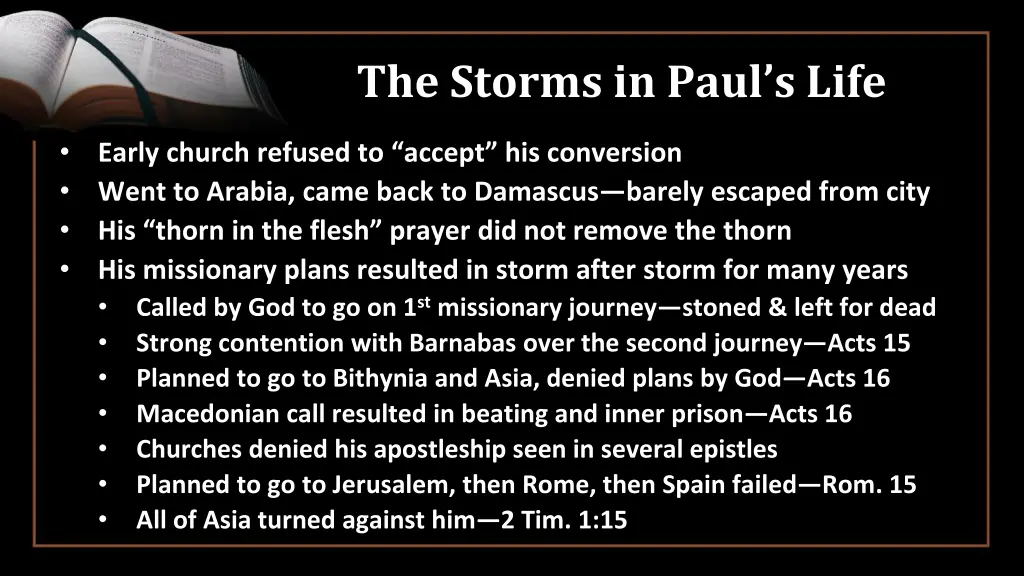 the storms in paul s life