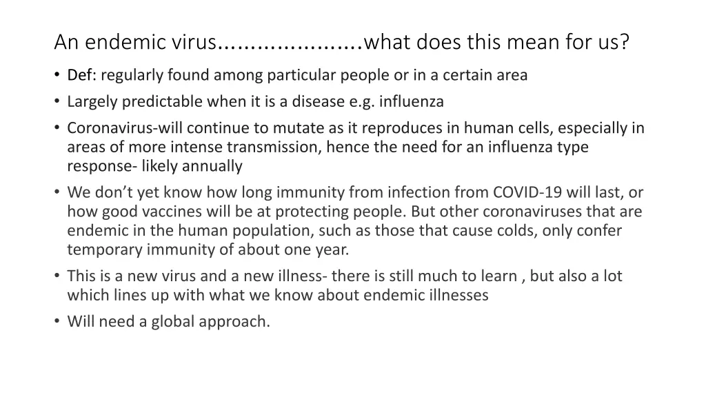 an endemic virus what does this mean