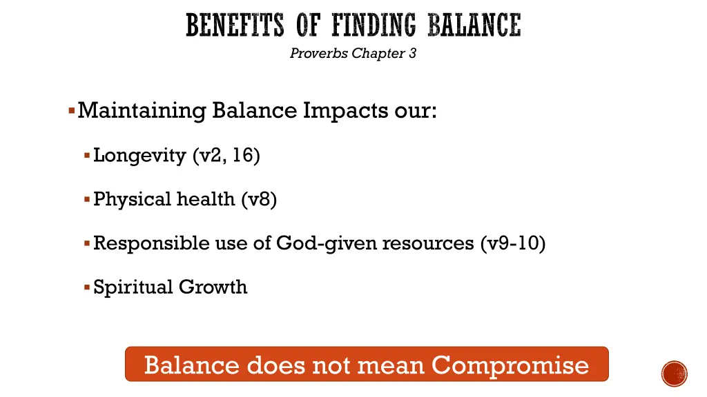 benefits of finding balance proverbs chapter 3