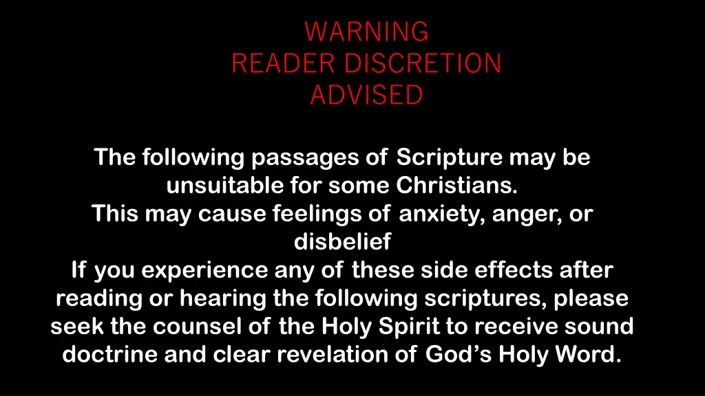 warning