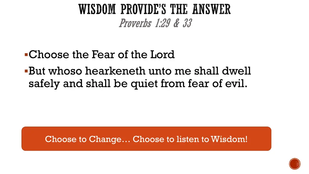 wisdom provide s the answer proverbs 1 29 33