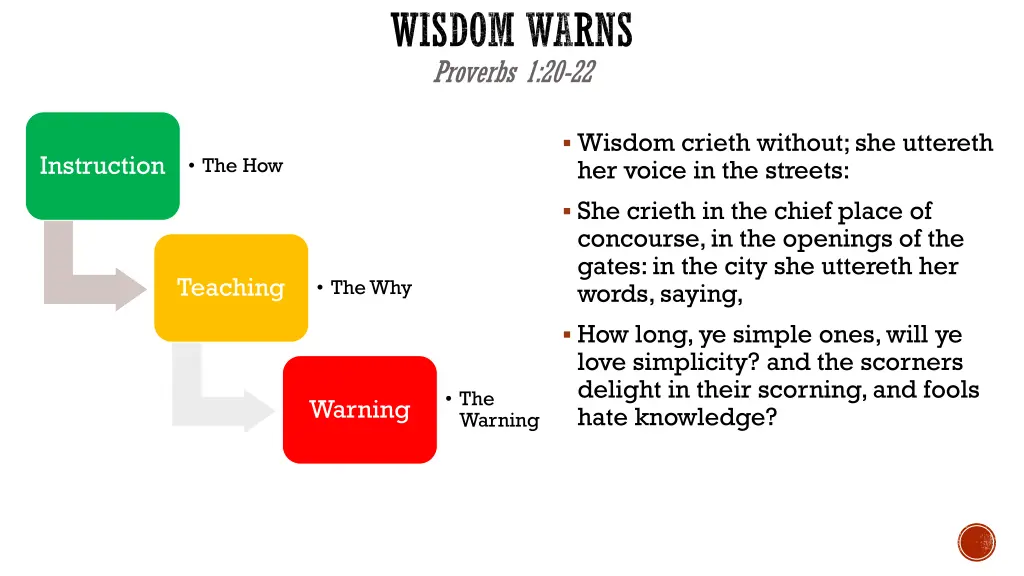 wisdom warns proverbs 1 20 22