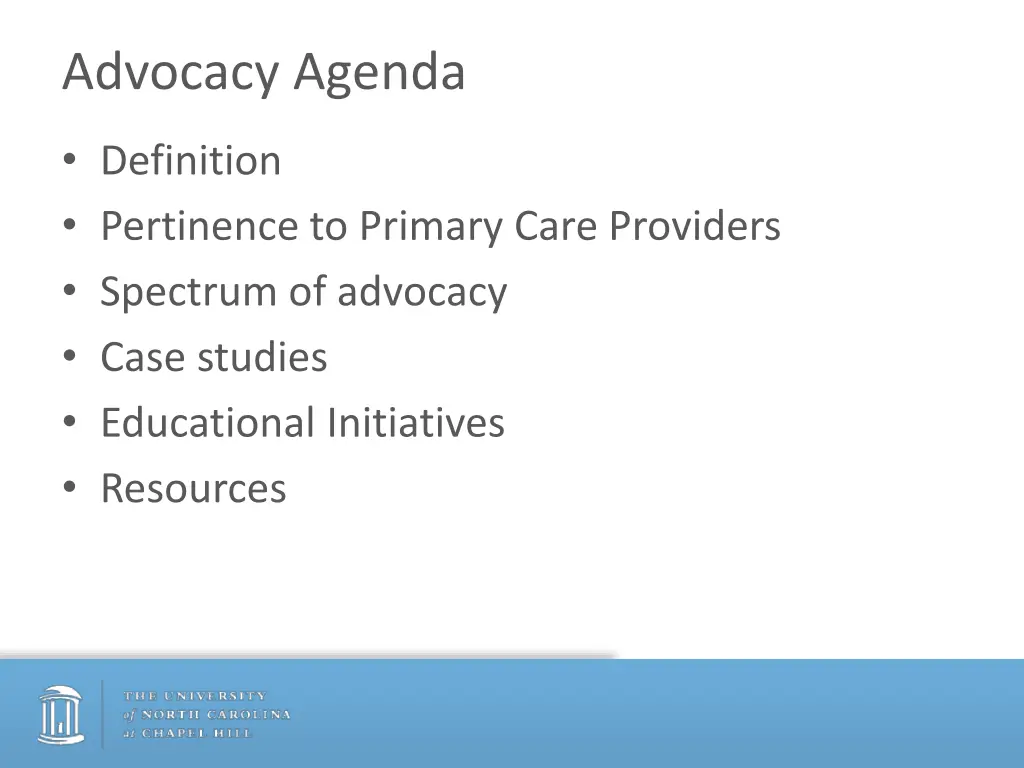 advocacy agenda