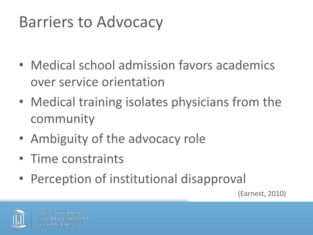 barriers to advocacy