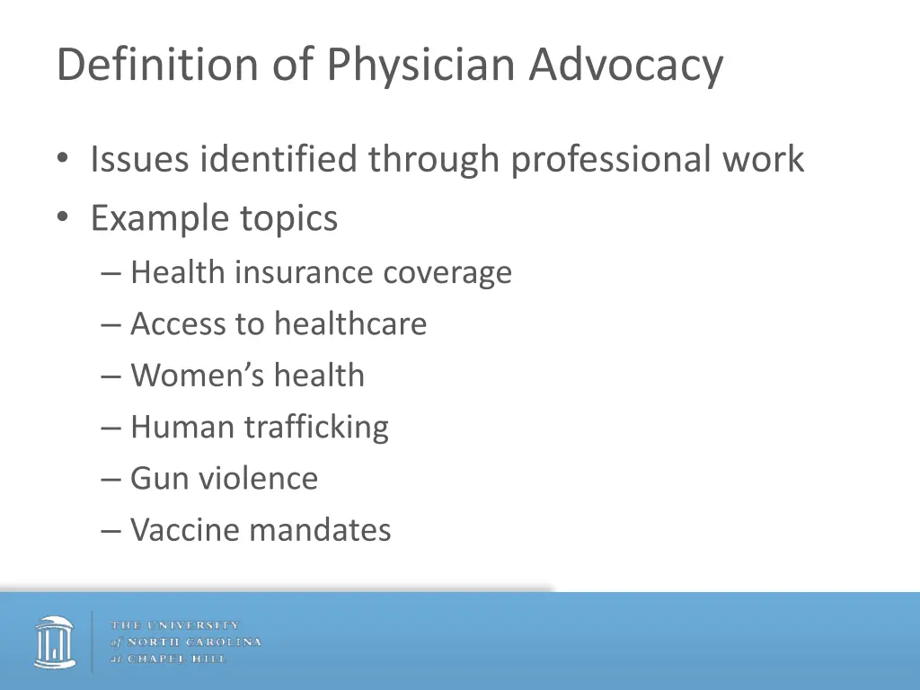 definition of physician advocacy 1