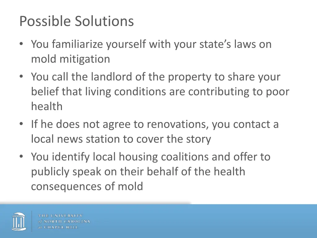 possible solutions
