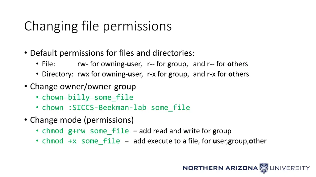 changing file permissions