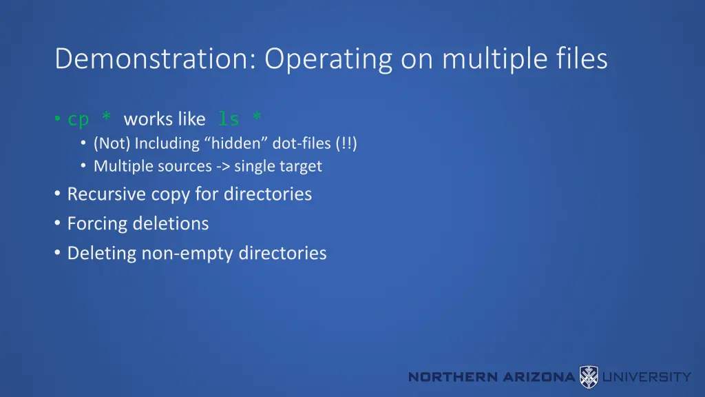 demonstration operating on multiple files
