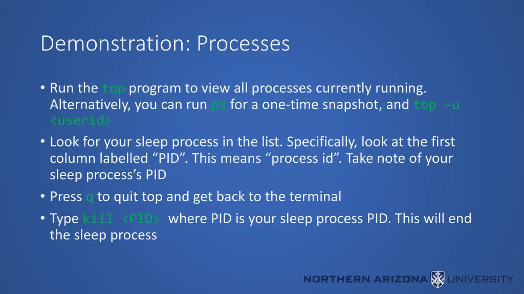 demonstration processes