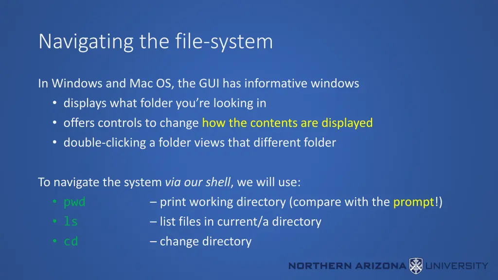 navigating the file system