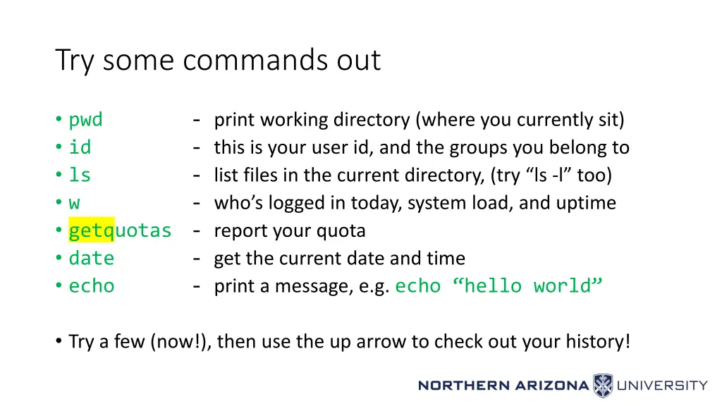 try some commands out