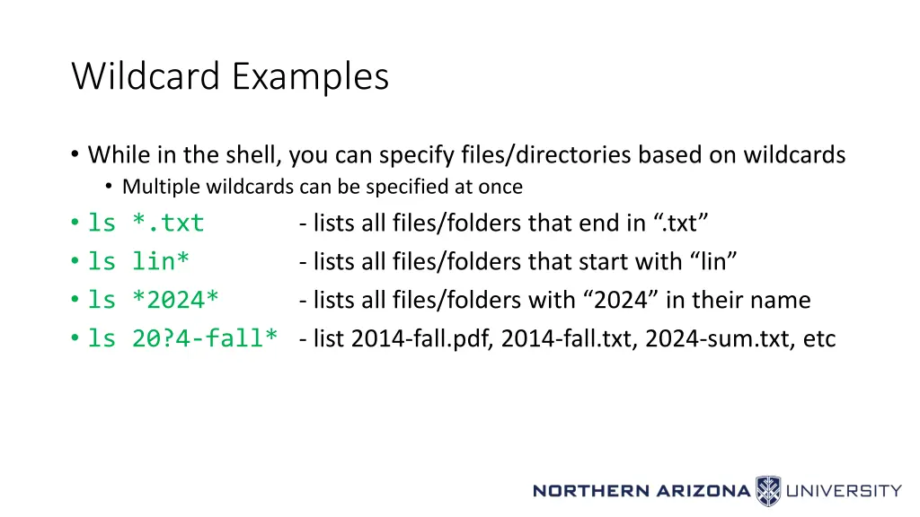 wildcard examples