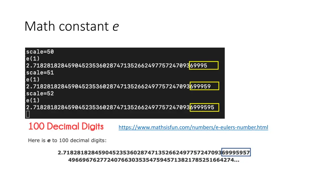 math constant e
