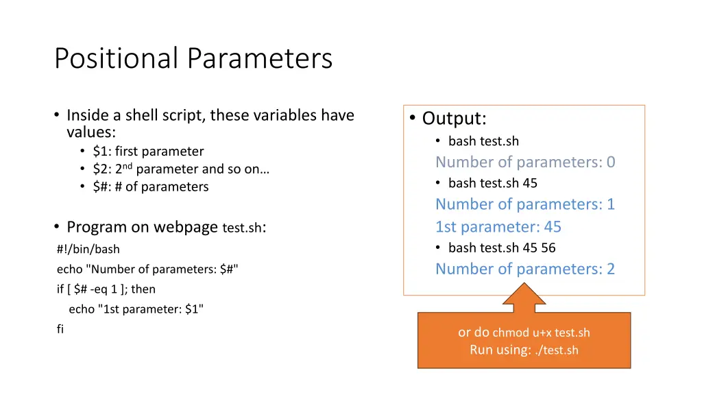 positional parameters