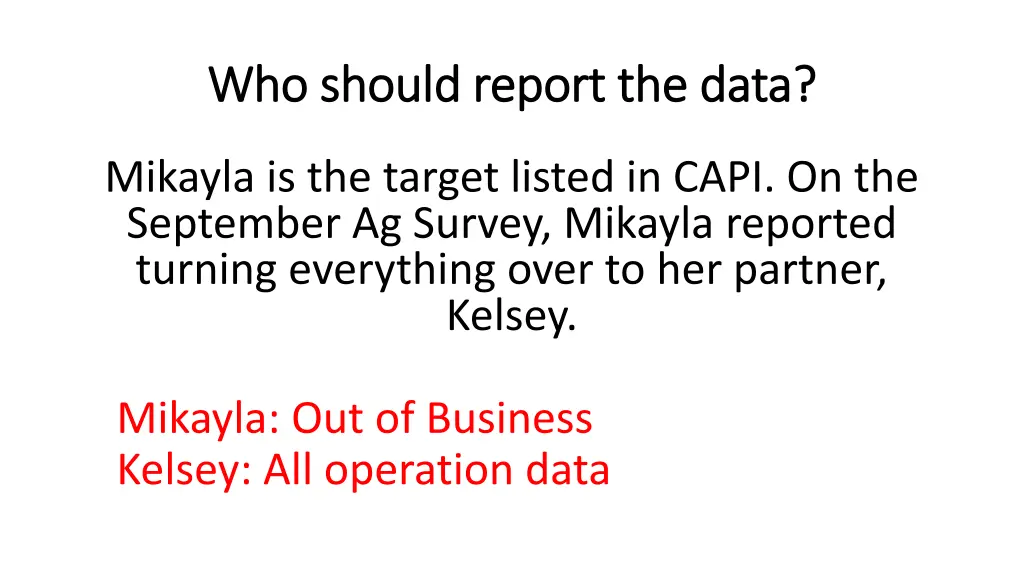 who should report the data who should report 10