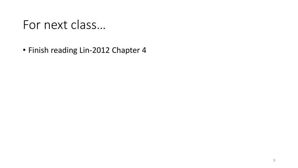 for next class