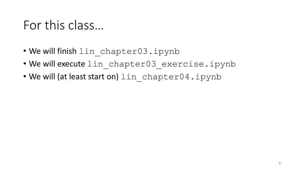 for this class