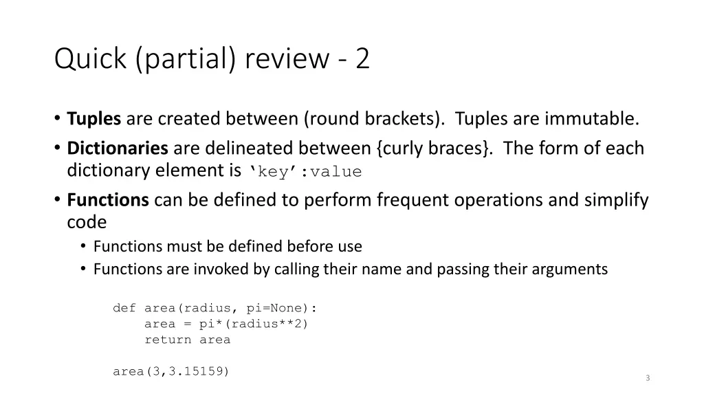 quick partial review 2