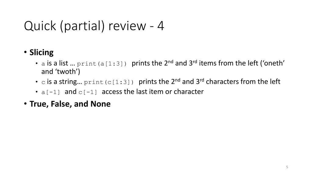 quick partial review 4