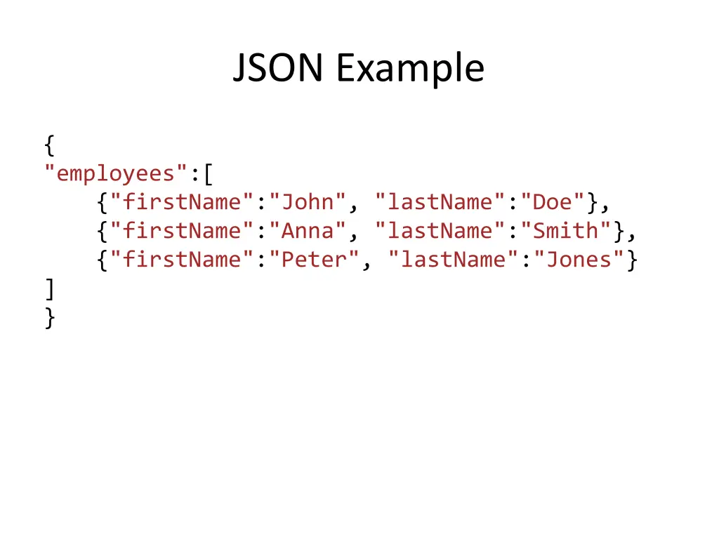 json example