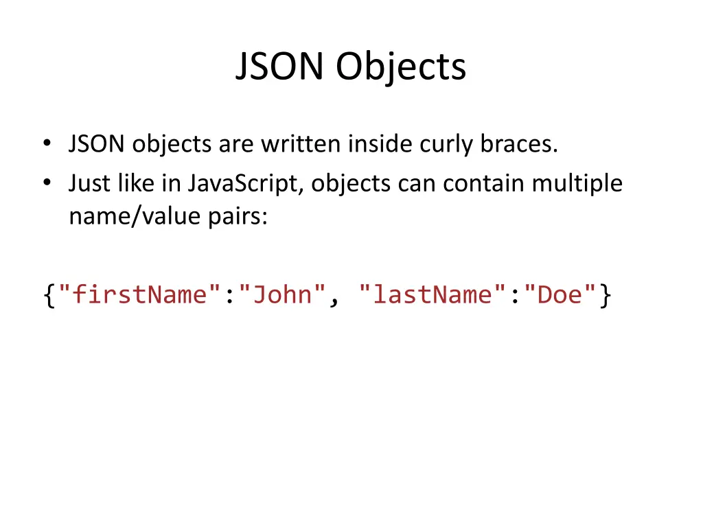 json objects