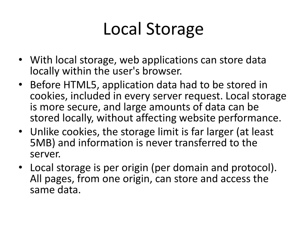 local storage