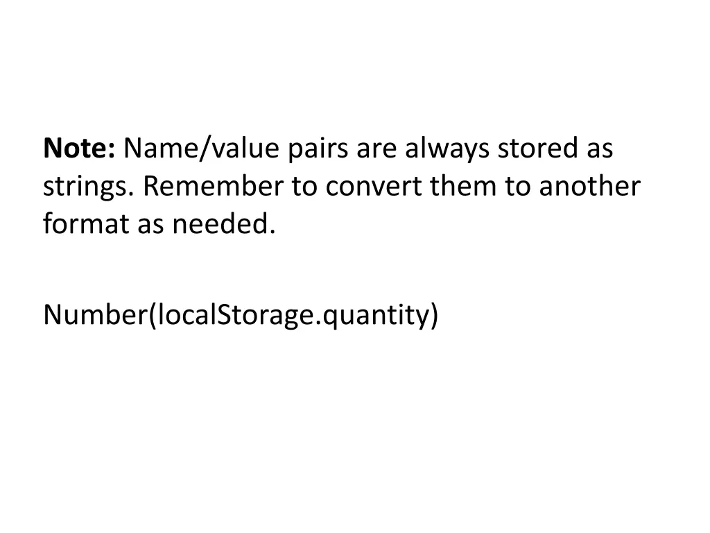 note name value pairs are always stored
